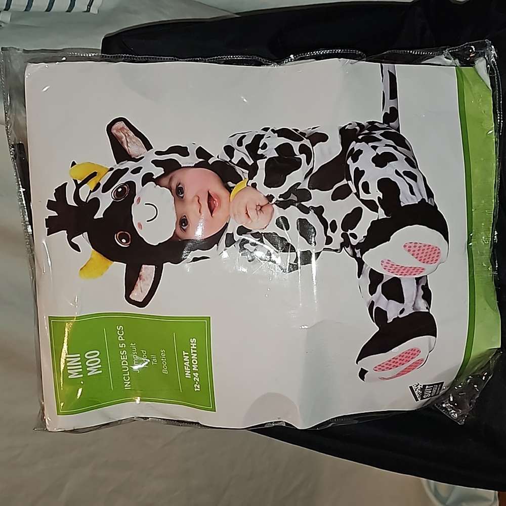 Mini Moo Cow Costume for Infants - Black and White